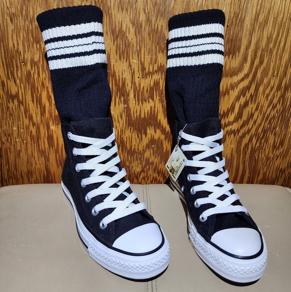 RARE NEW Converse All Star Knee High Roll Down Sock XX-HI Women 5 - Picture 6 of 14